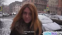 Reproducir Primera audición de casting de la pelirroja Euro Babe